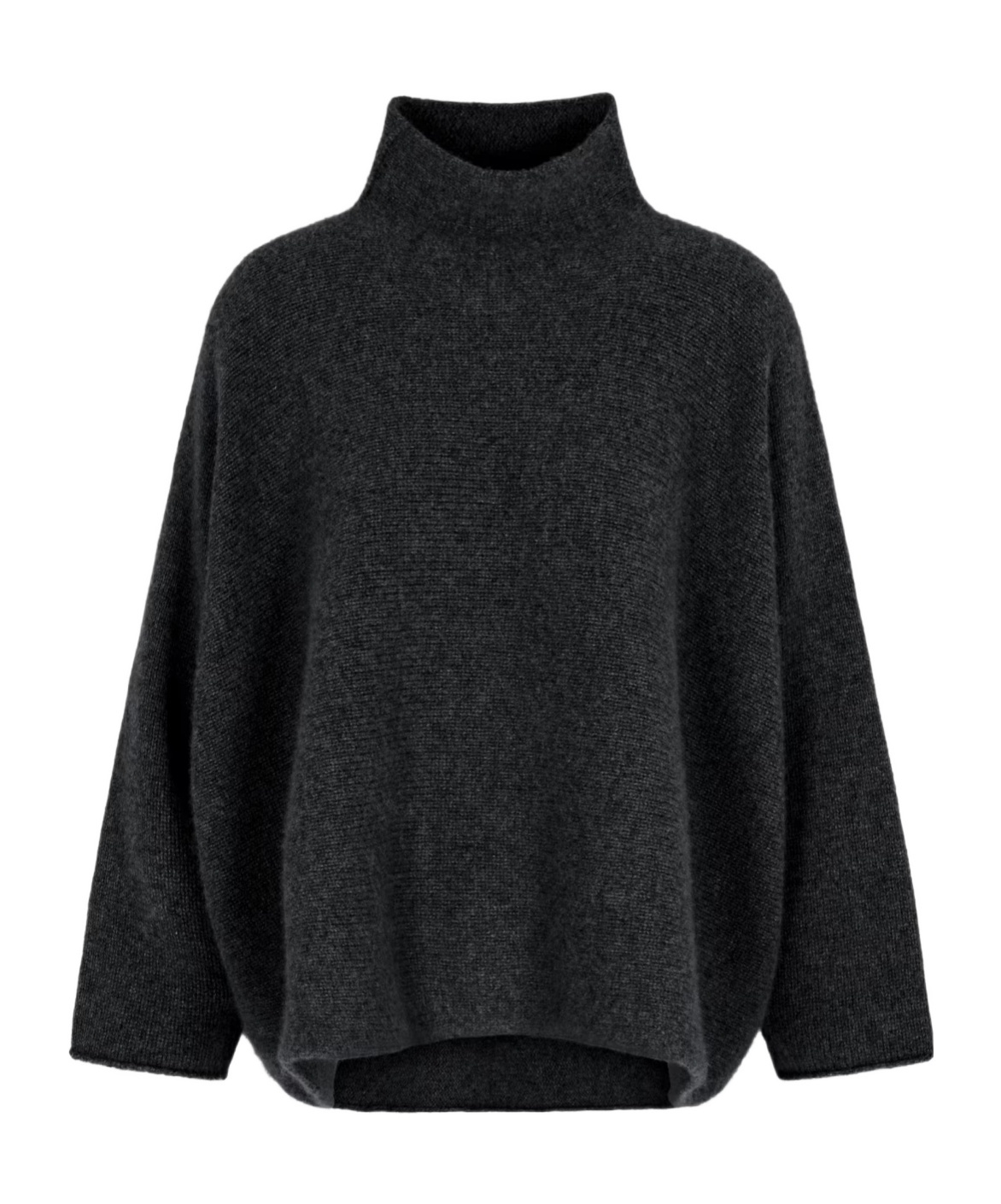 Giorgio Armani High Neck Cashmere Sweater With Dropped Shoulders In Gray