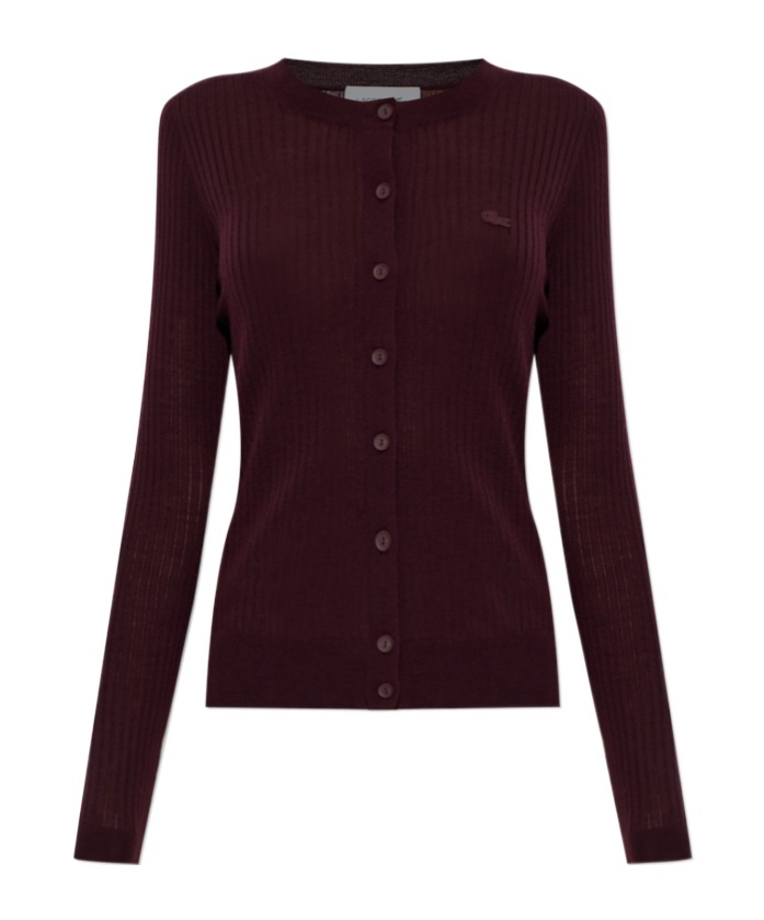 Lacoste Long-sleeve Cardigan In Black