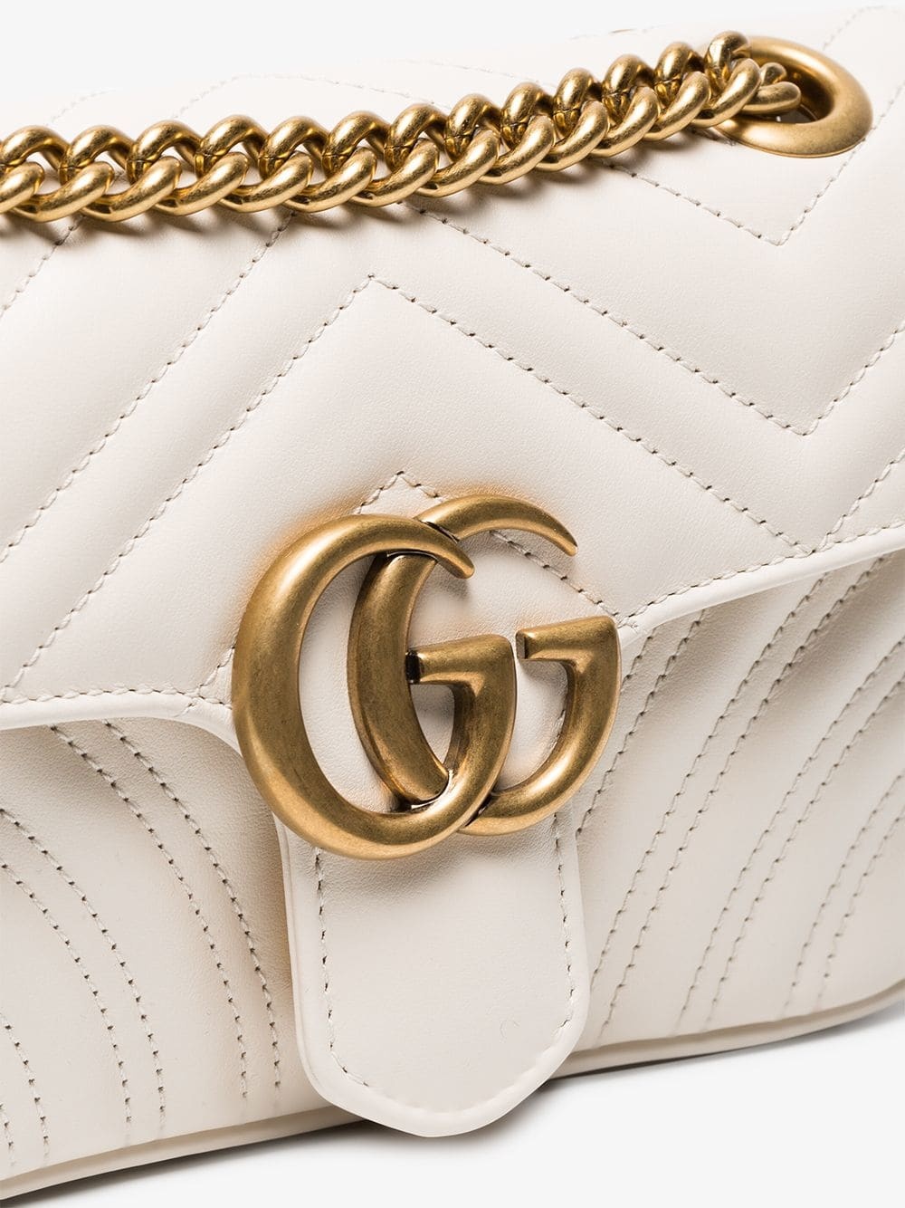 Shop Gucci Gg Marmont Mini Shoulder Bag In White