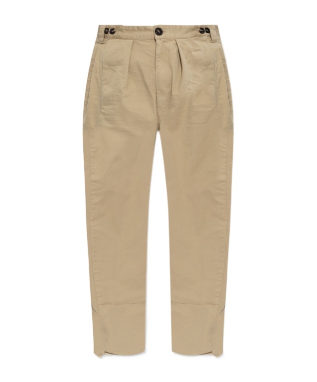 Dsquared2 Cotton Trousers In Neutral