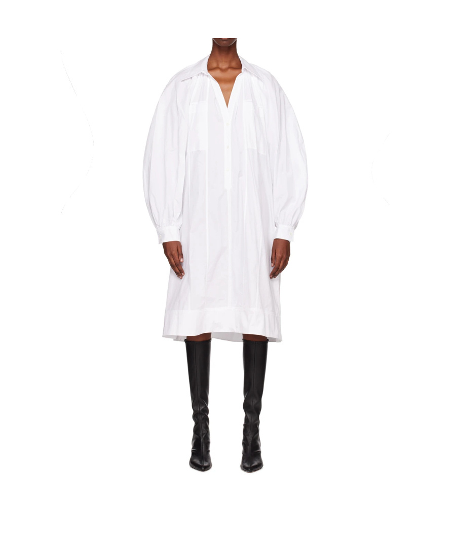 3.1 Phillip Lim Emblem Pleated Dress In White
