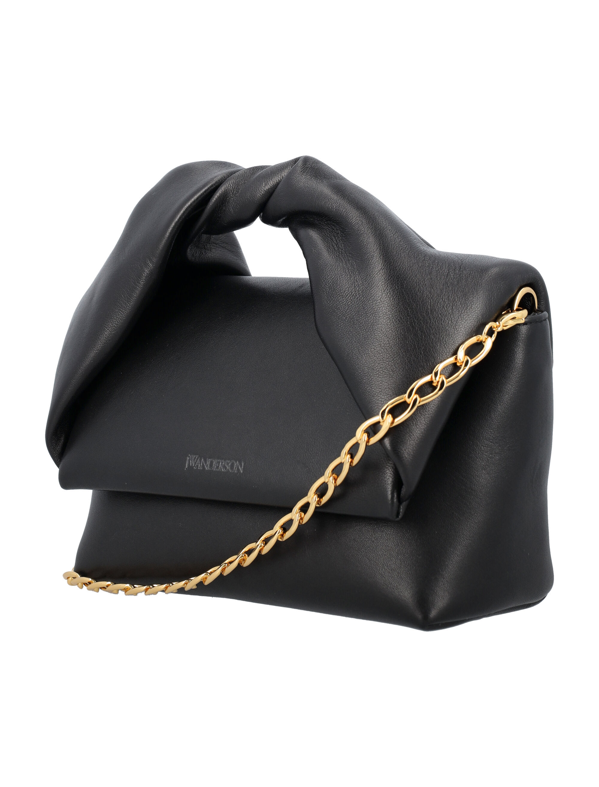 Jw Anderson Chain-link Twist Mini Bag In Black