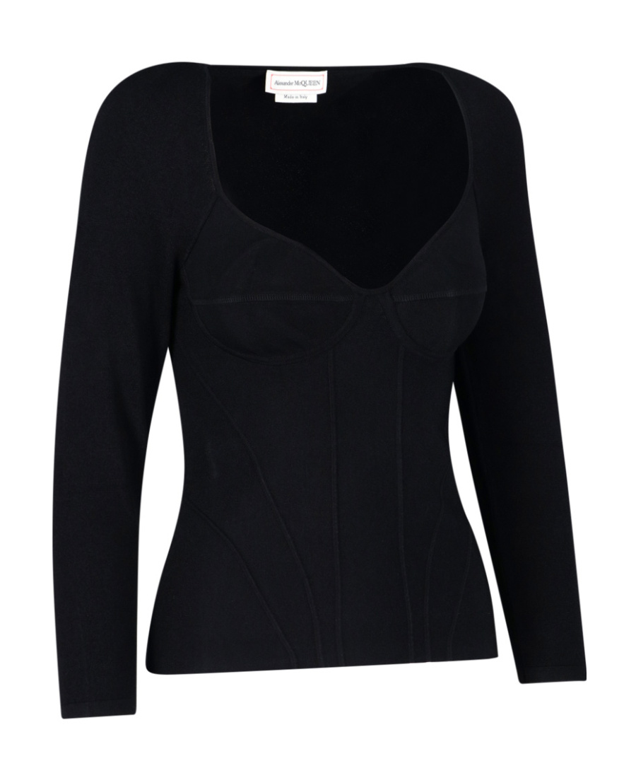 Alexander Mcqueen Inserted-bra Detail Top In Black