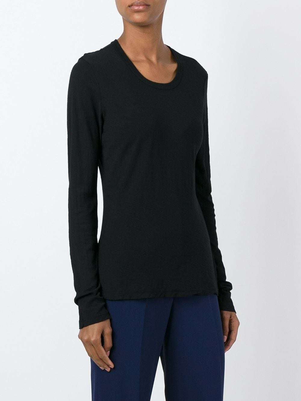 JAMES PERSE JAMES PERSE LONG-SLEEVED CREWNECK SHEER SLUB T-SHIRT