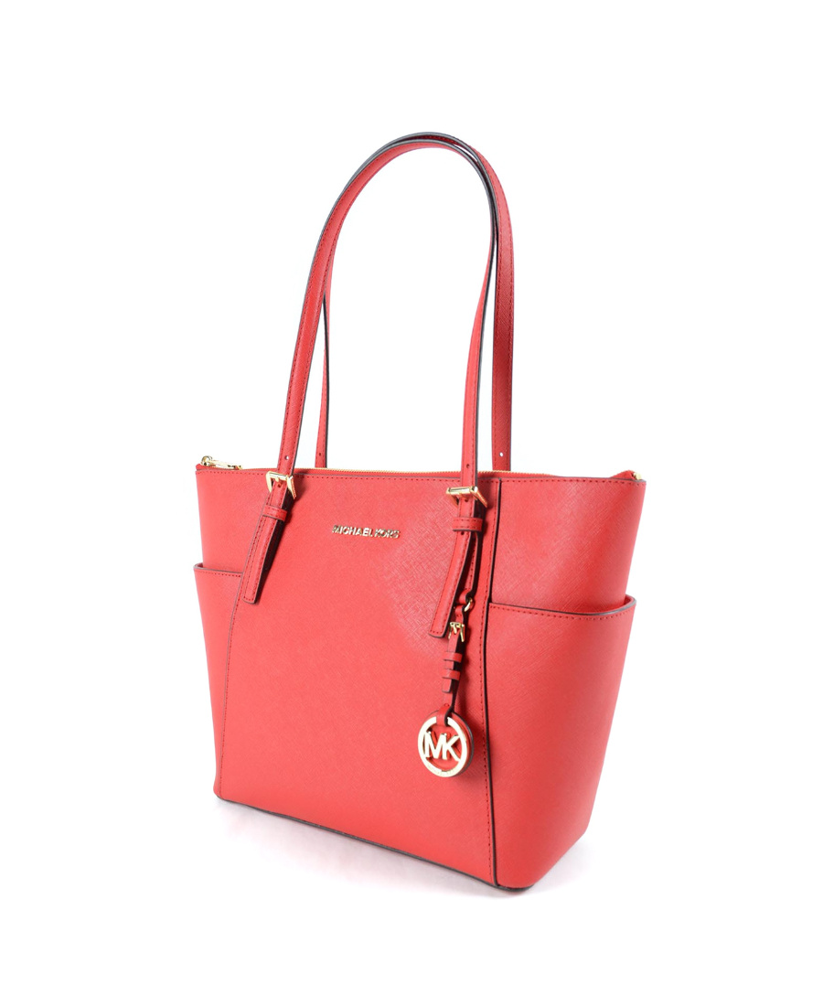 Michael Kors Jet Set Logo Handbag In Red