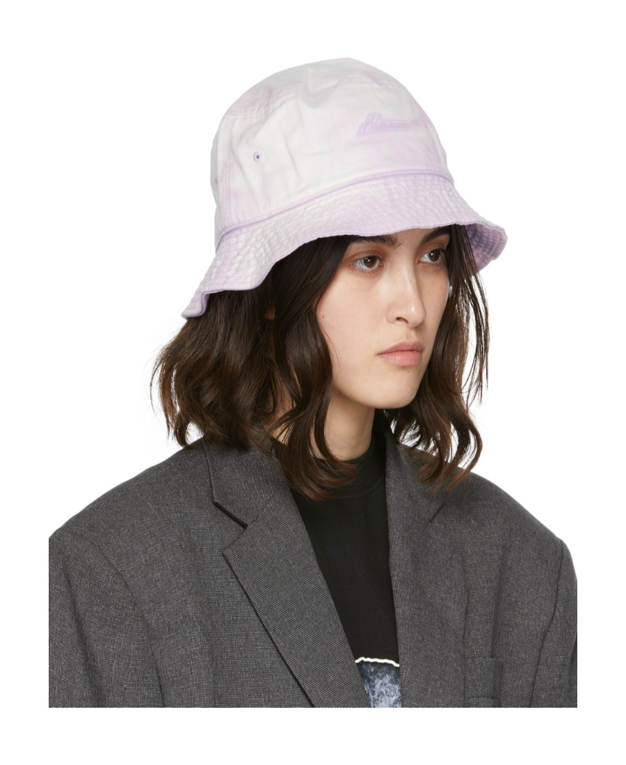 We11 Done Logo-embroidered Bucket Hat In Purple