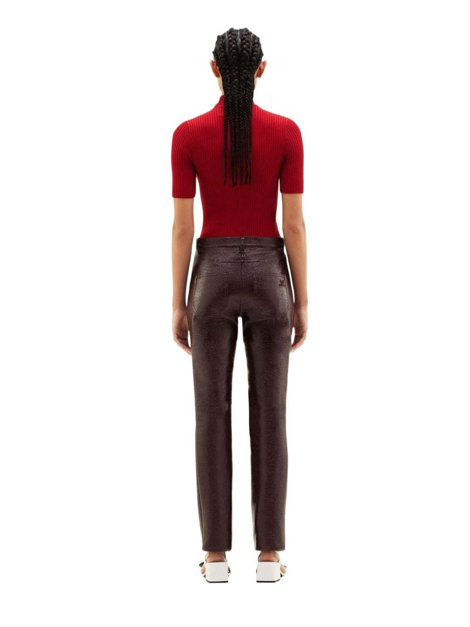 Shop Courrèges Reedition Cotton-blend Knitted Top In Red