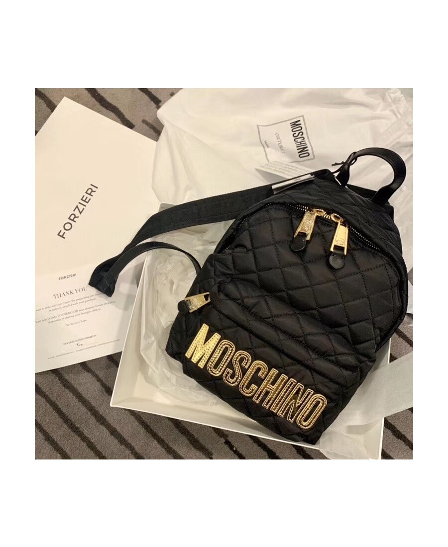 Moschino Medium Logo Backpack In Black