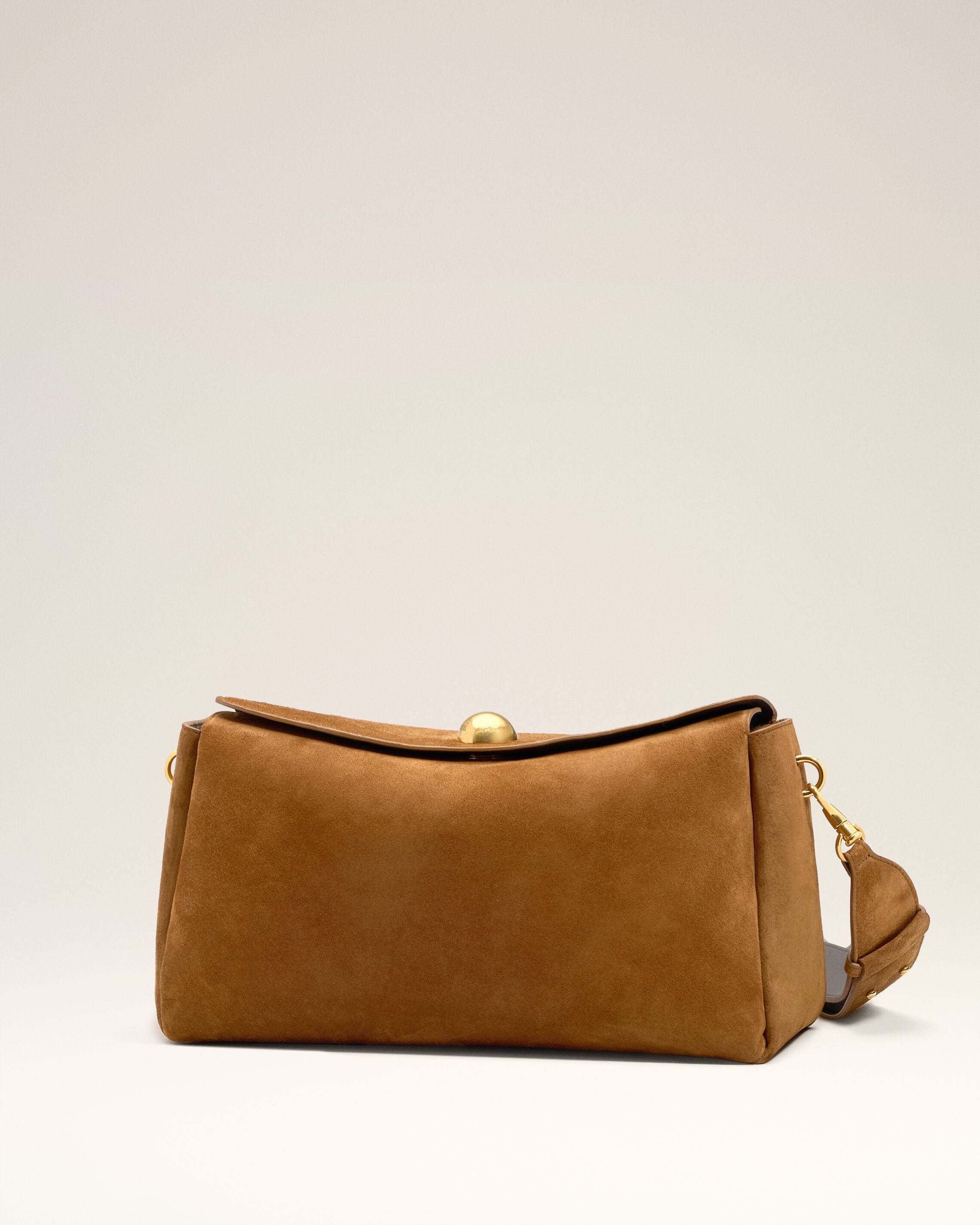 Ami Alexandre Mattiussi Brown Suede Leather Carrousel Medium Bag Brown In Brown