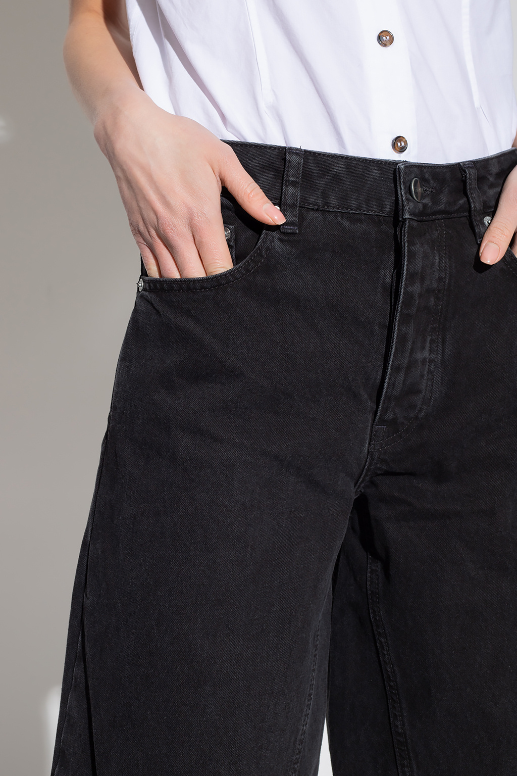 Ganni Jozey Corduroy Trousers In Black