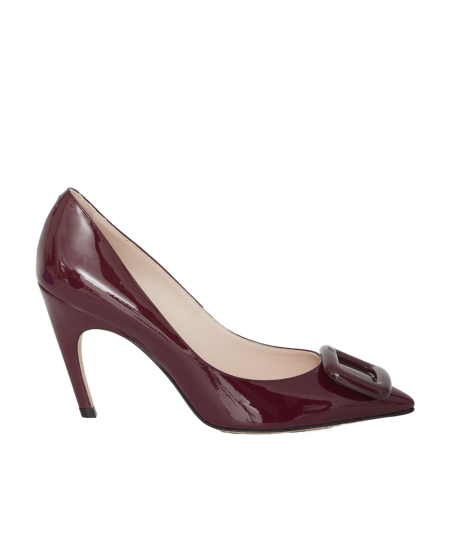 Roger Vivier Coch Buckle Patent Leather Pumps In Red
