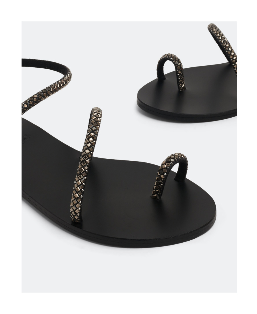 Ancient Greek Sandals Toe-strap Sandals In Black