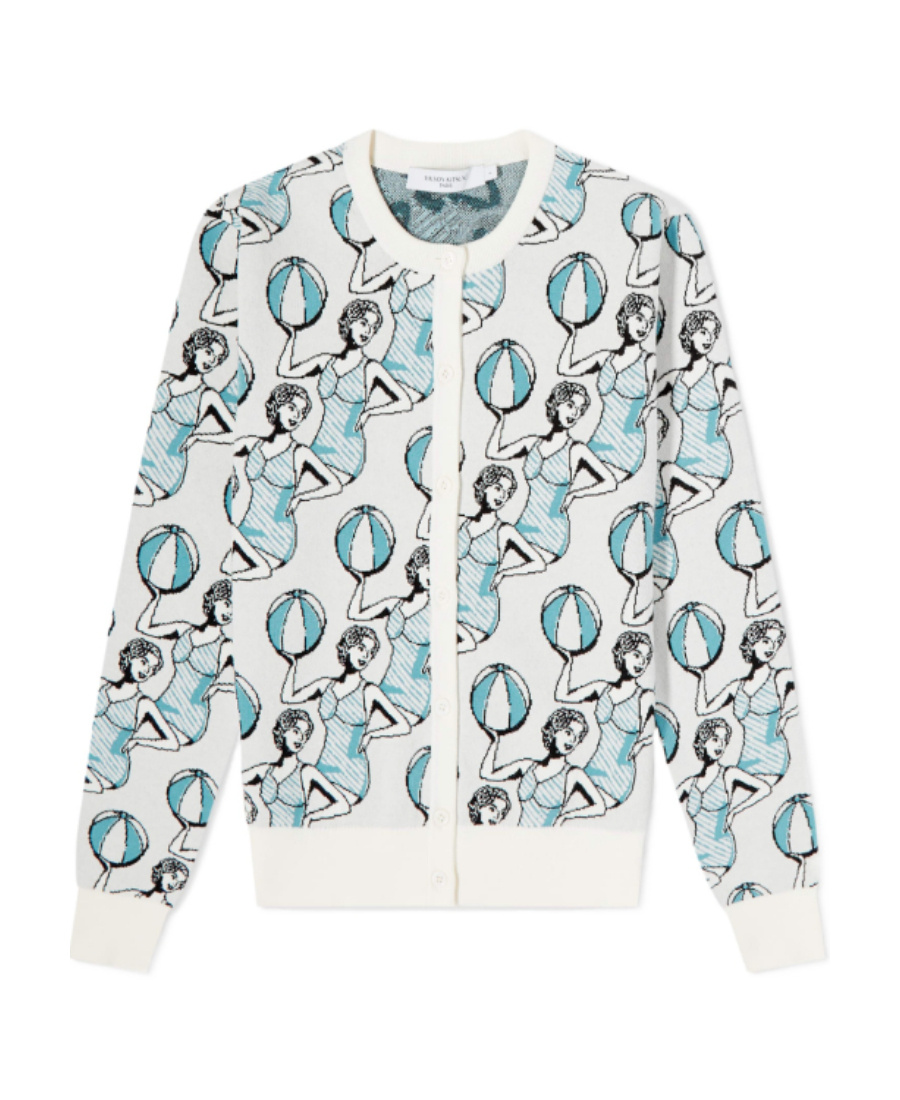 MAISON KITSUNÉ DANCER PATTERN KNITTED CARDIGAN