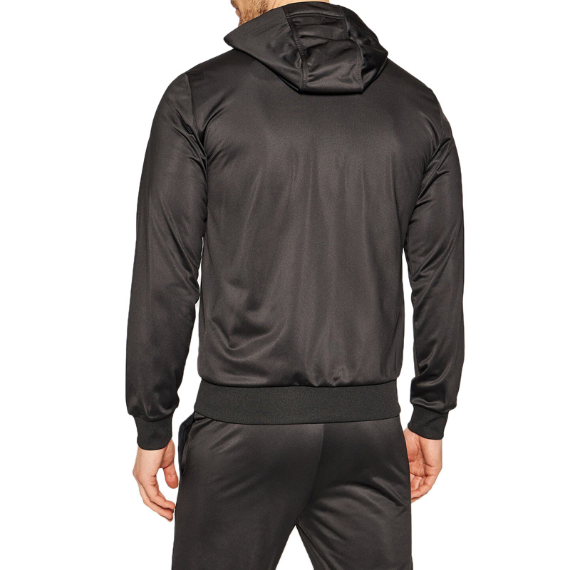 Emporio Armani Hooded Long-sleeved Sports Suit In Black