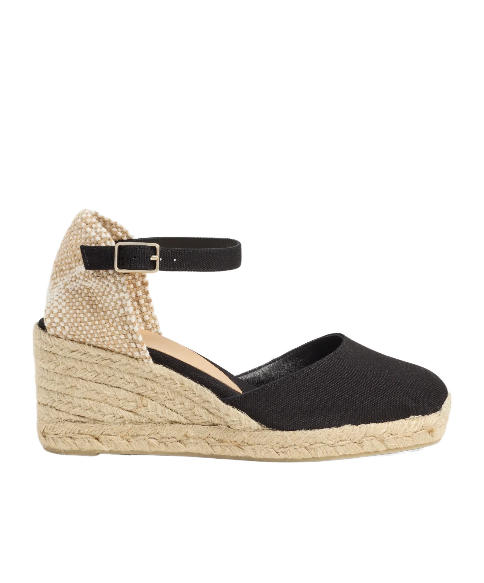 Castaã±er Carina Espadrilles Wedge Sandal With Ankle Laces In Nude