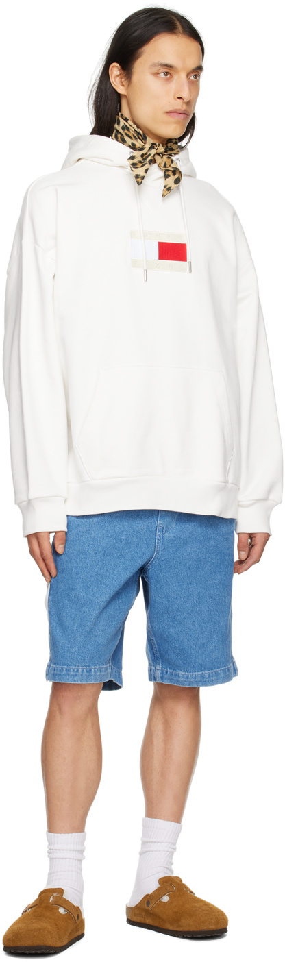 Tommy Hilfiger Flag Hoodie In White