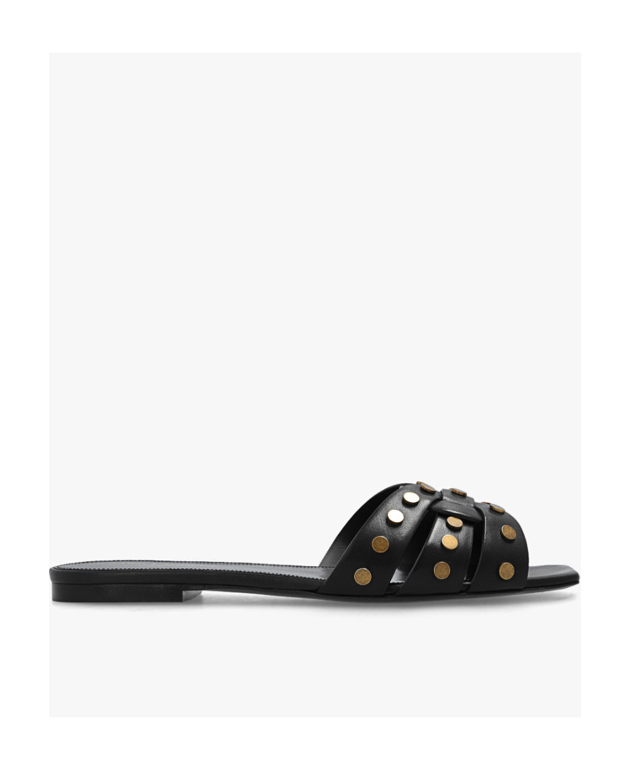 SAINT LAURENT SLIP-ON SQUARE-TOE SANDALS