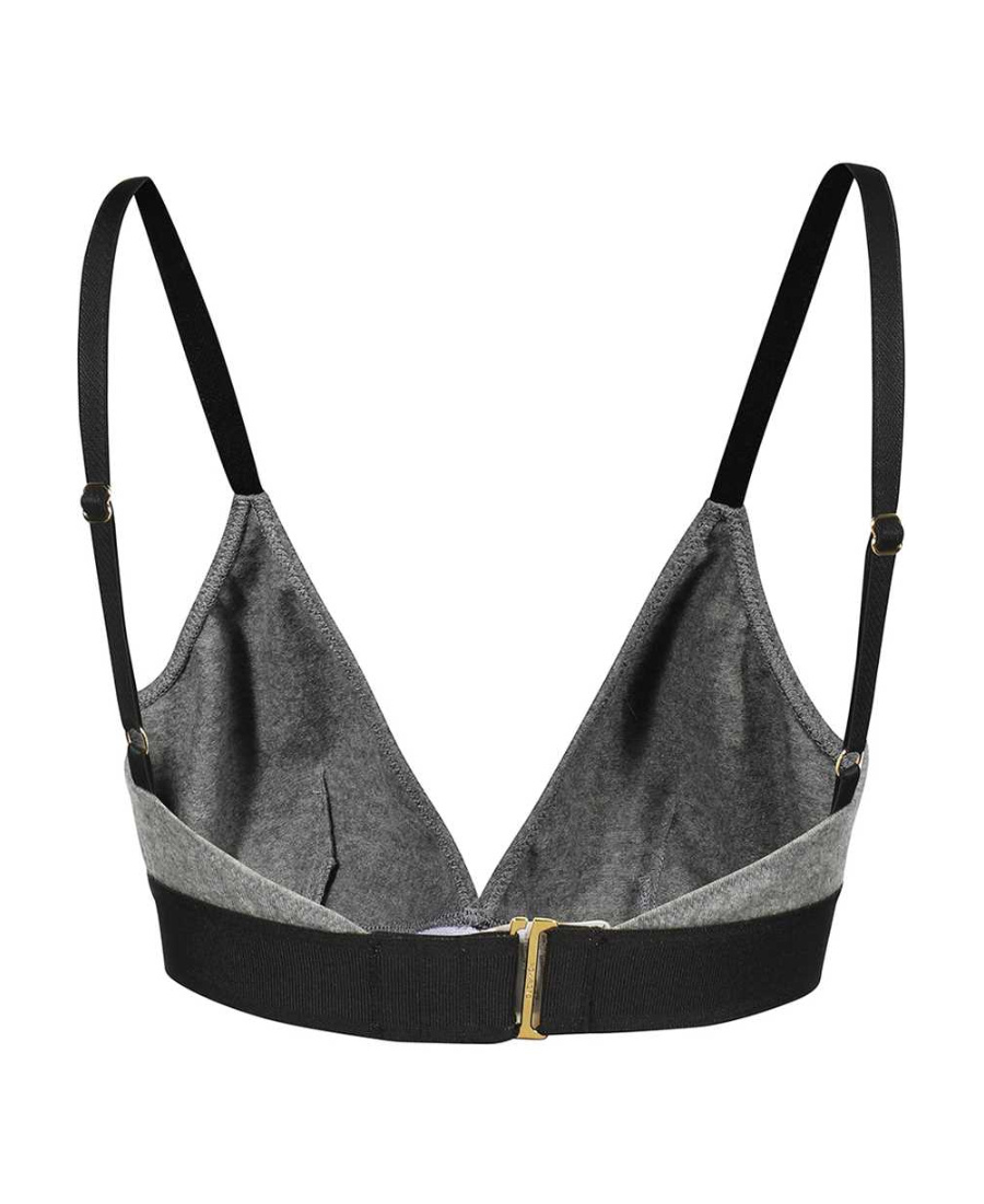 Tom Ford Logo-underband Cashmere Triangle Bra In Gray