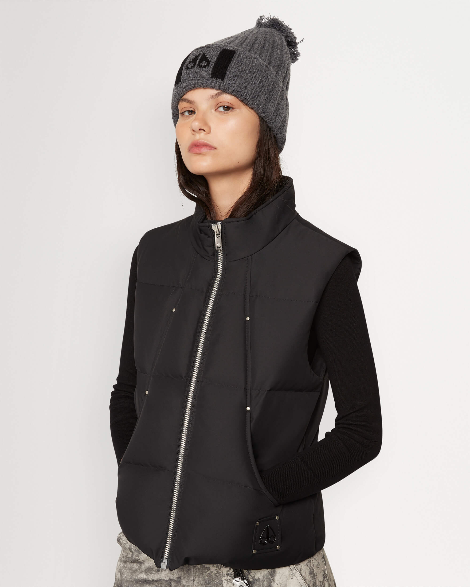 Moose Knuckles Down Vest With Standing Neck In Black