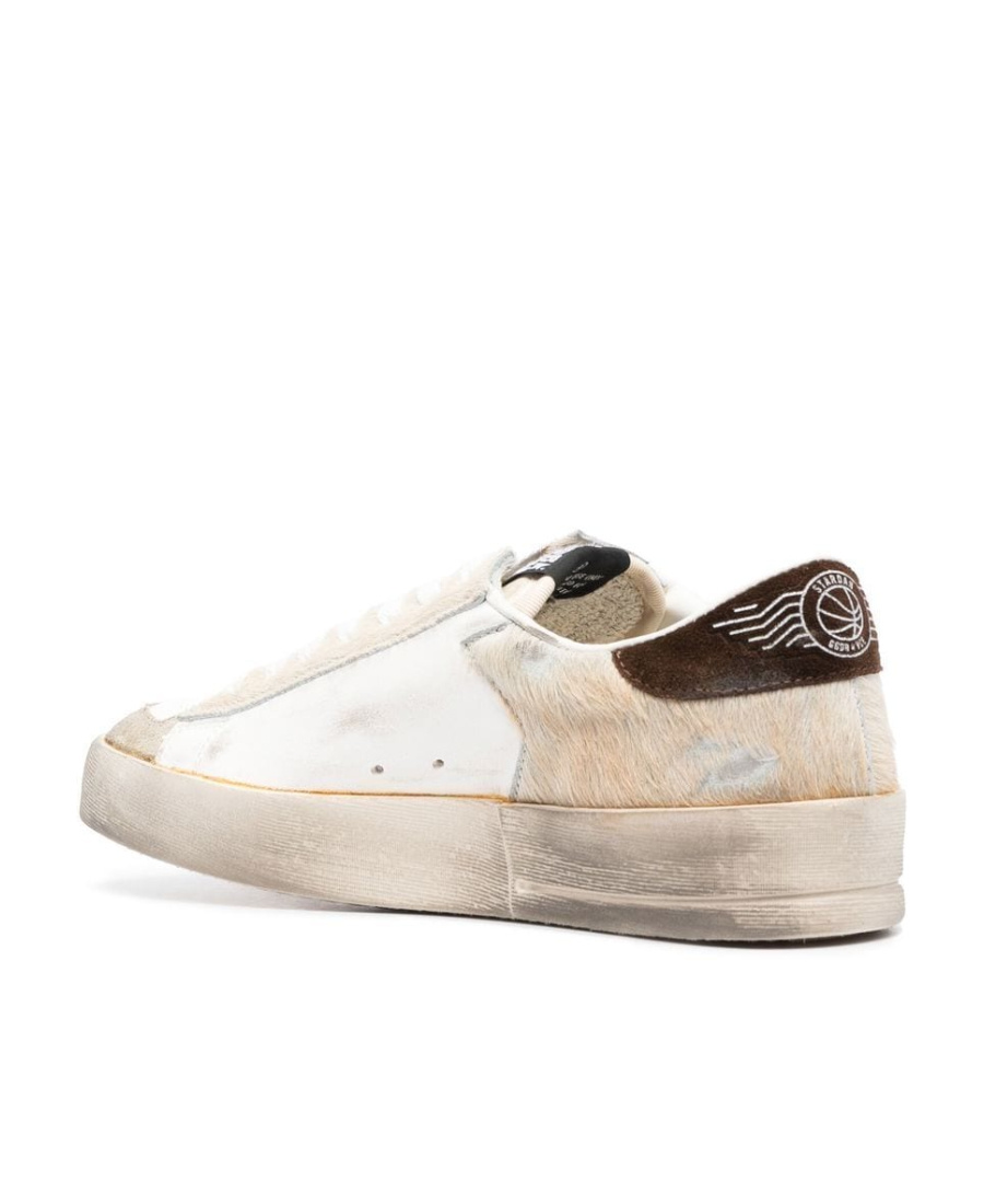 Golden Goose Mens Stardan In Nappa And Pony Skin With Brown Suede Star
