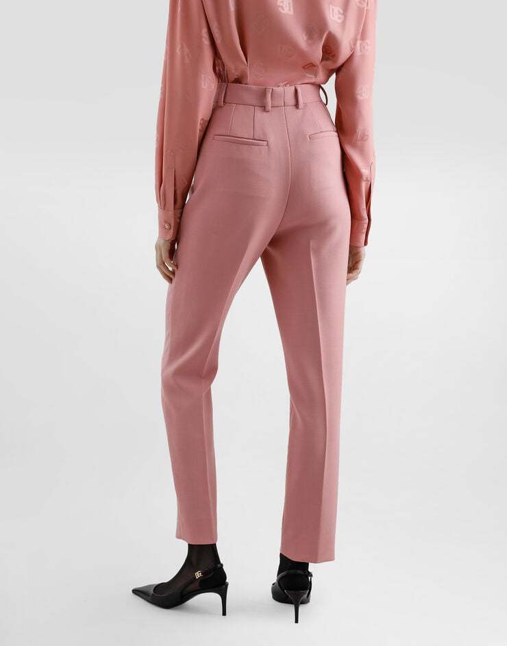 Dolce & Gabbana Fine Cut Pair Of Wool Crepe Trousers In Pink