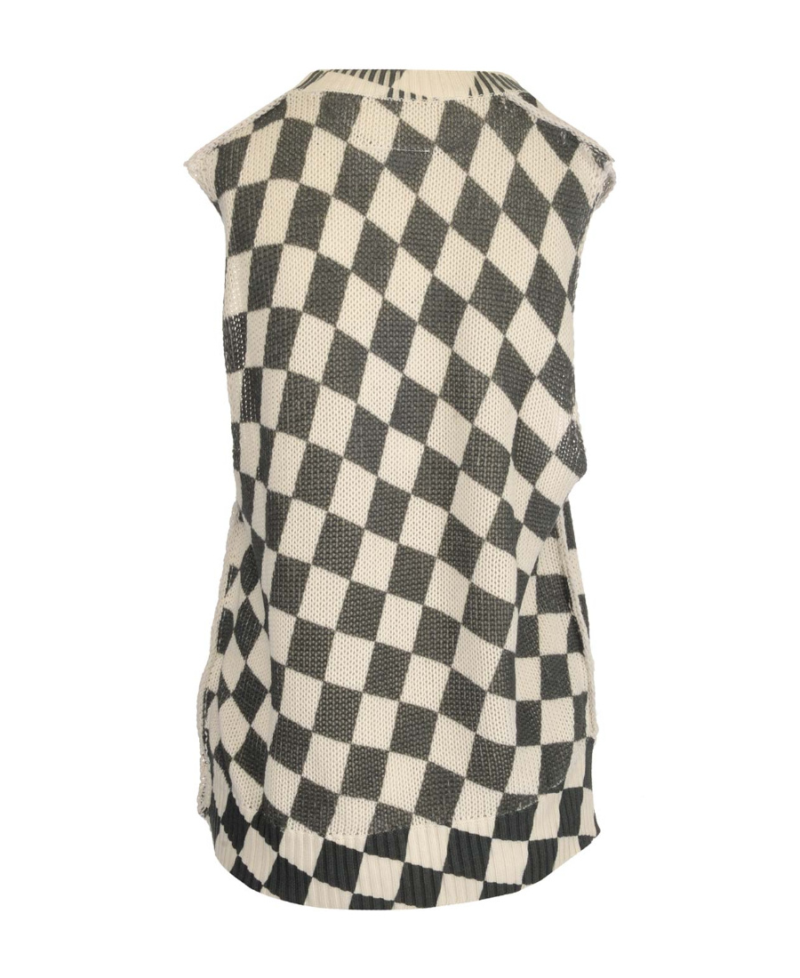 Mm6 Maison Margiela Geometric-print Knit Tank Top In White