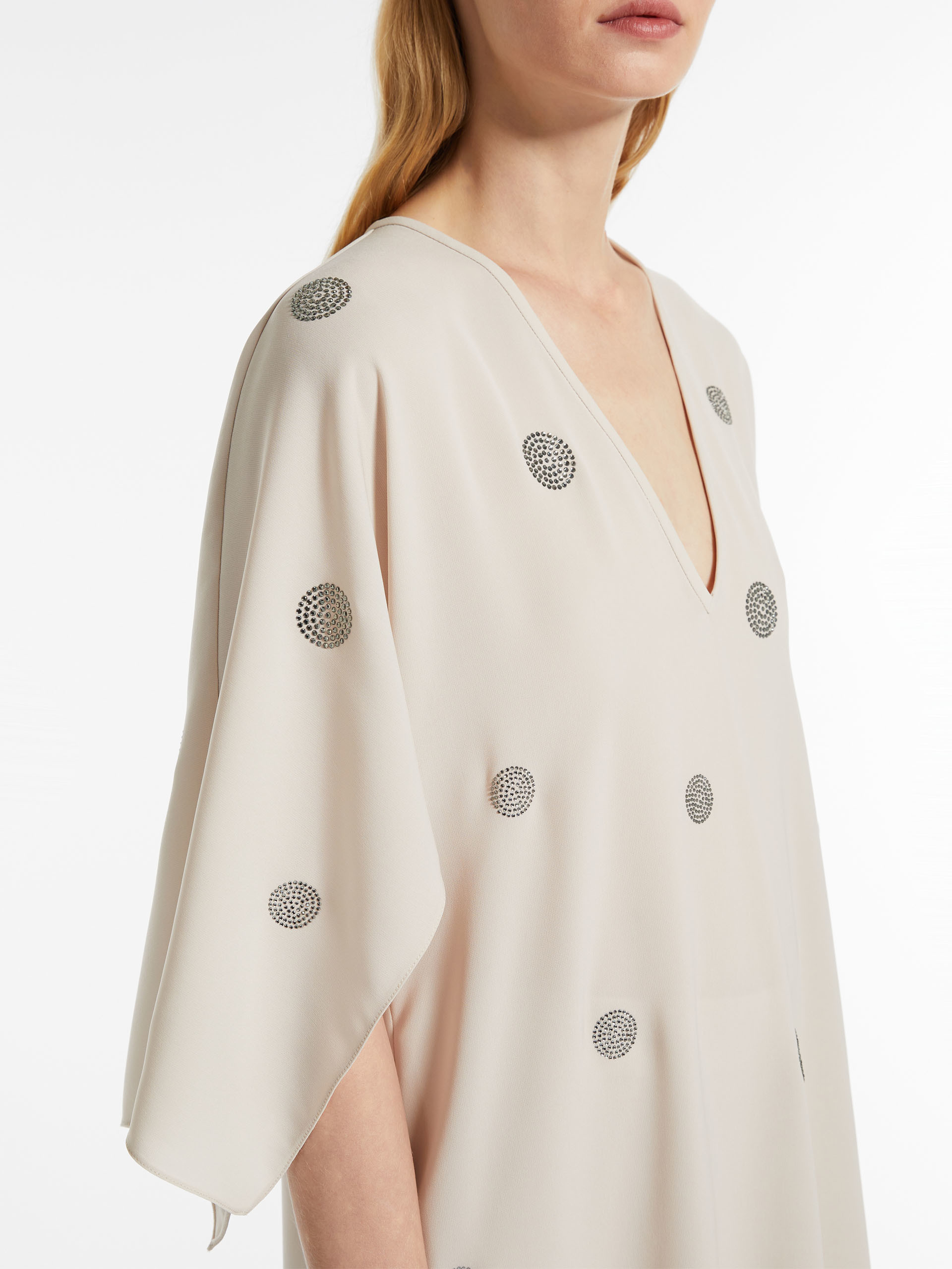 Max Mara Beige Dumbo Top With Strass Pots