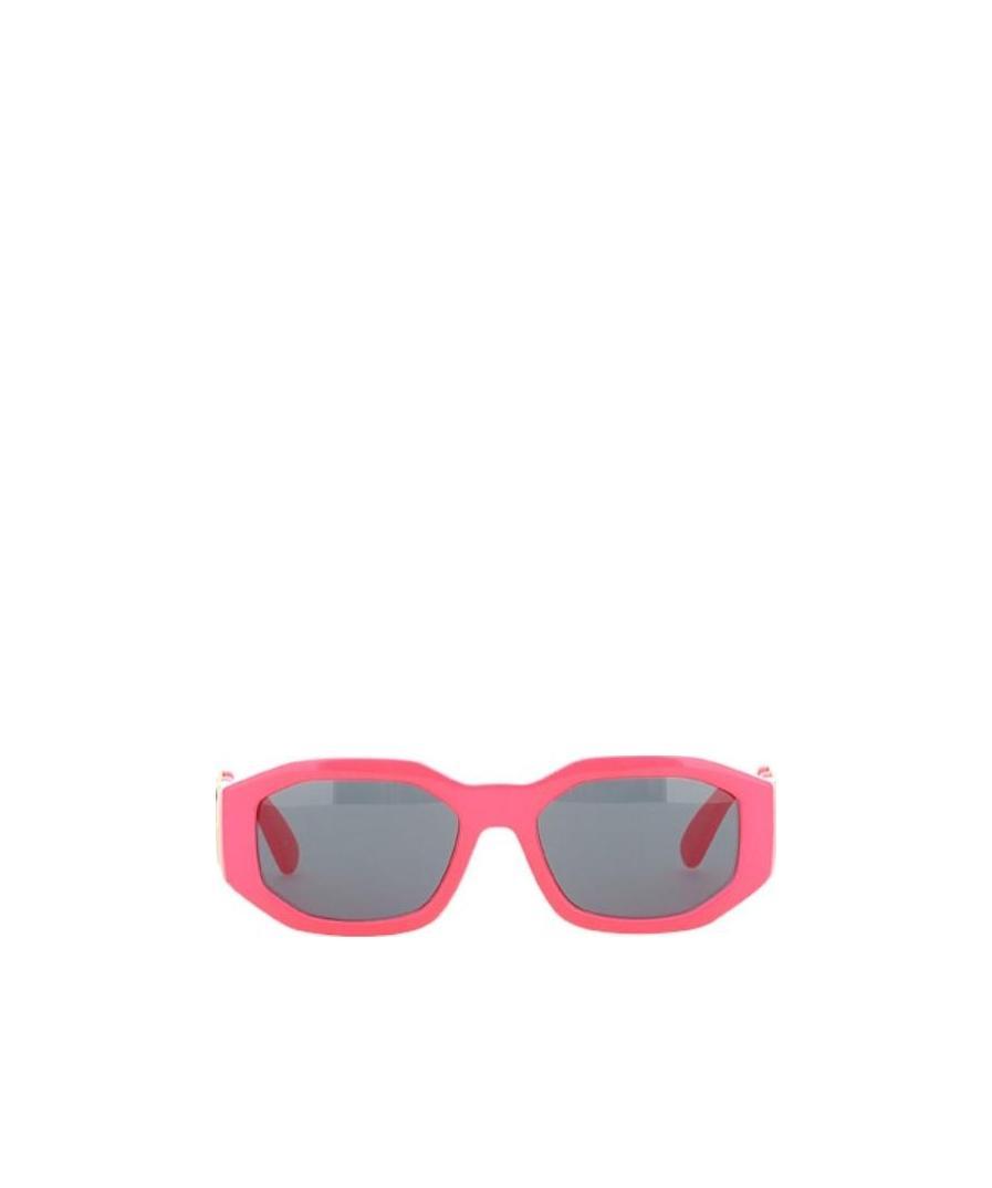 Versace Medusa Biggie Oval Frame Sunglasses In Gray
