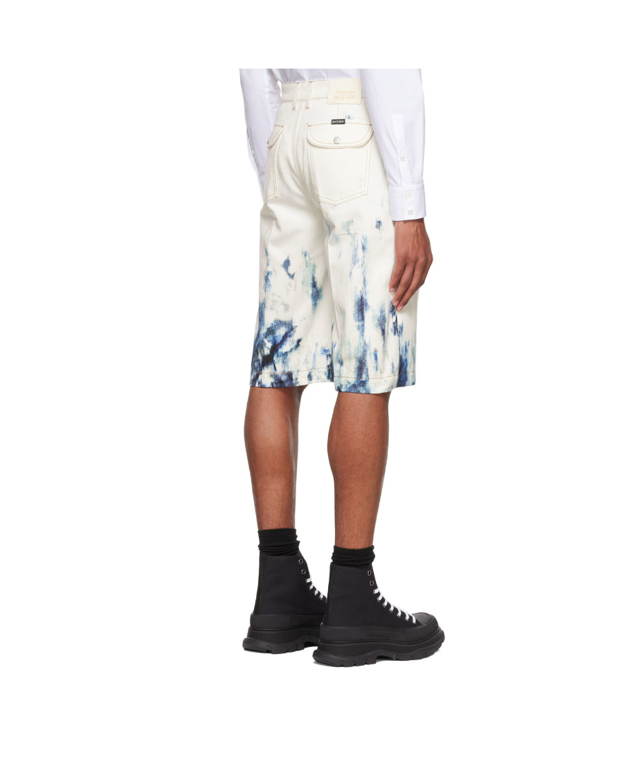 Alexander Mcqueen White Denim Shorts In White