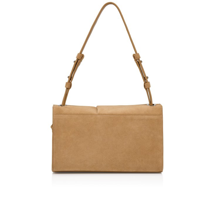 Christian Louboutin Baggy Foldover Top Small Shoulder Bag In Brown