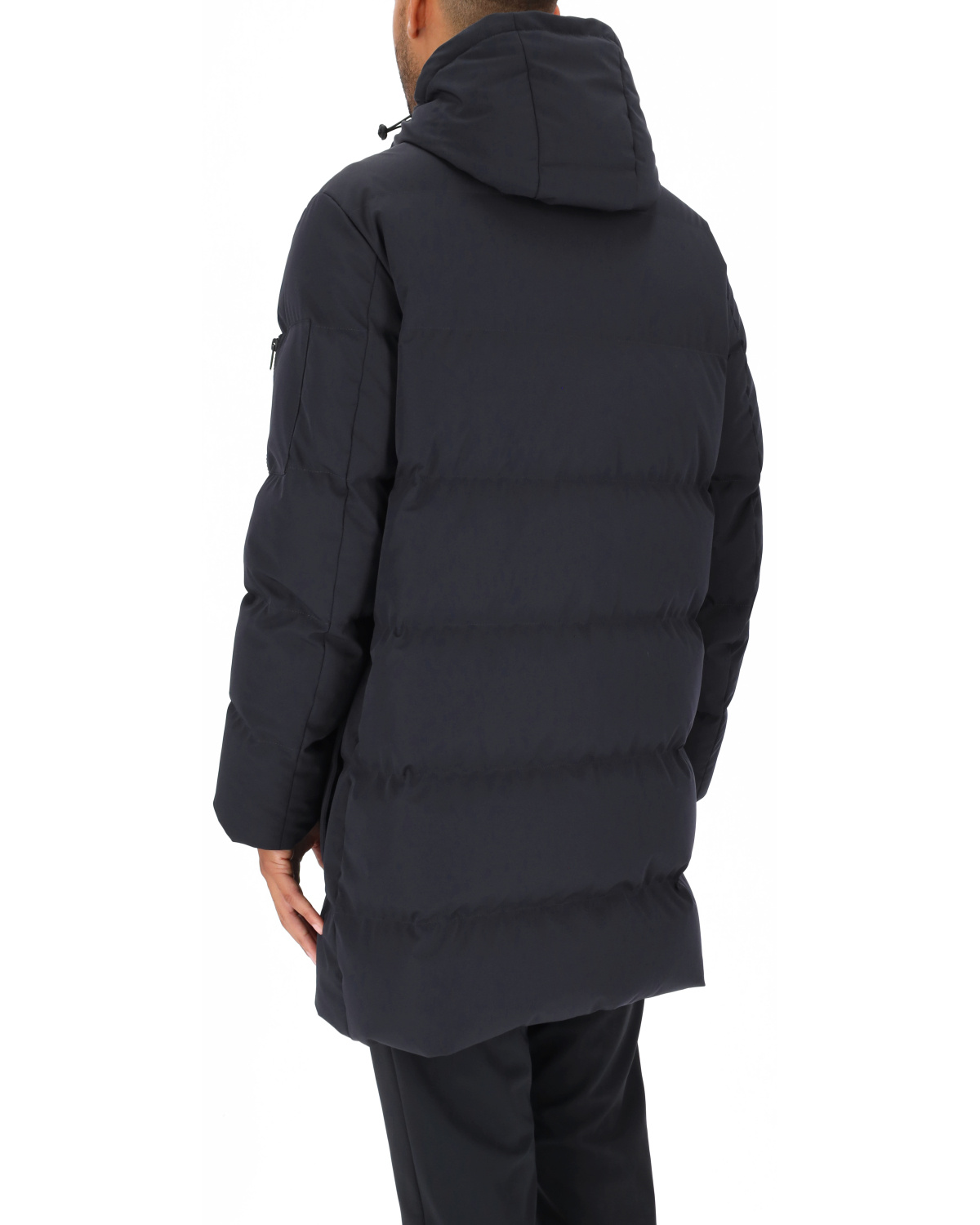Fay Quilted Parka Coat In Black