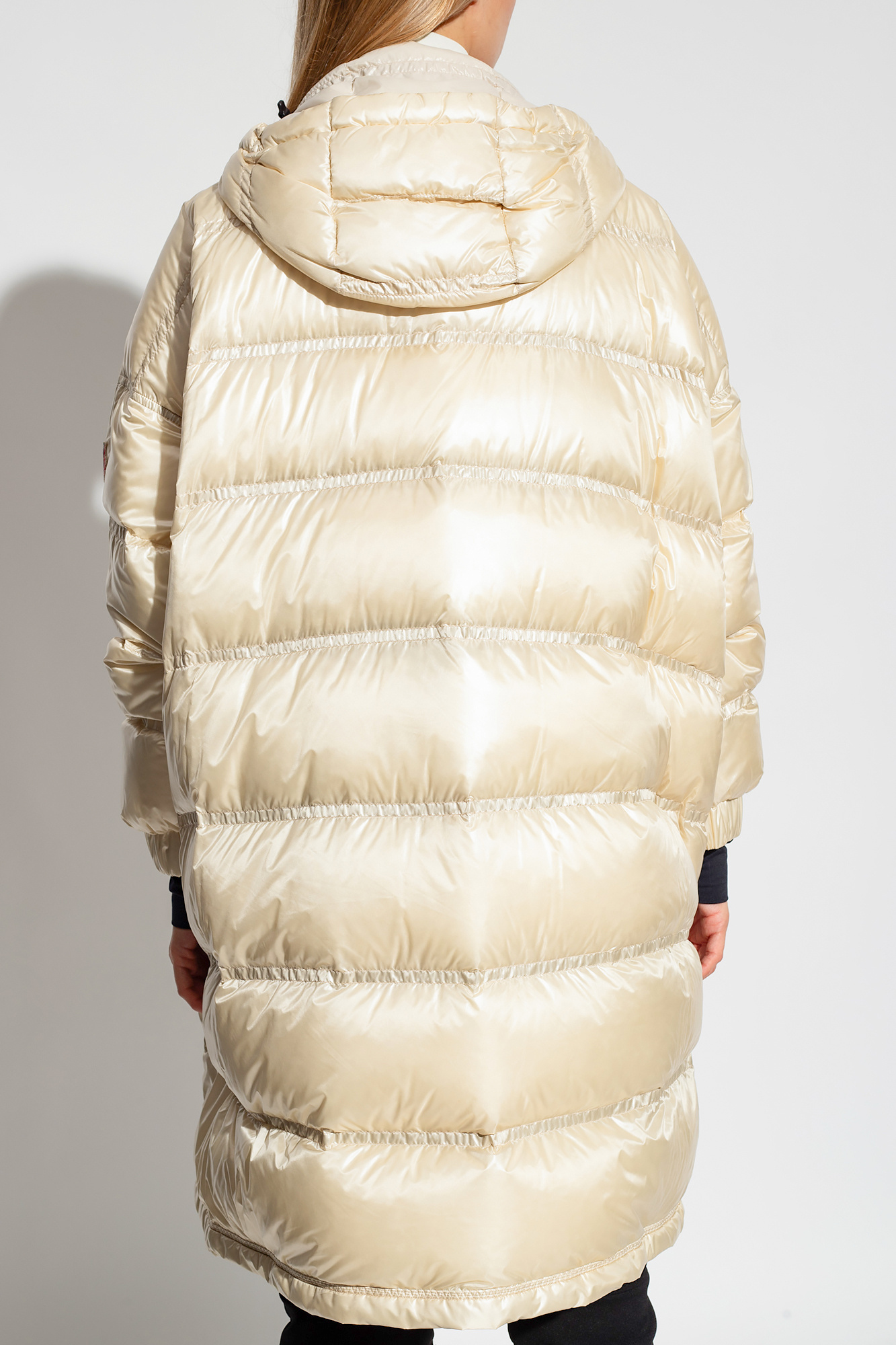 Moncler Grenoble Rochelairs Down Long Parka In Nude