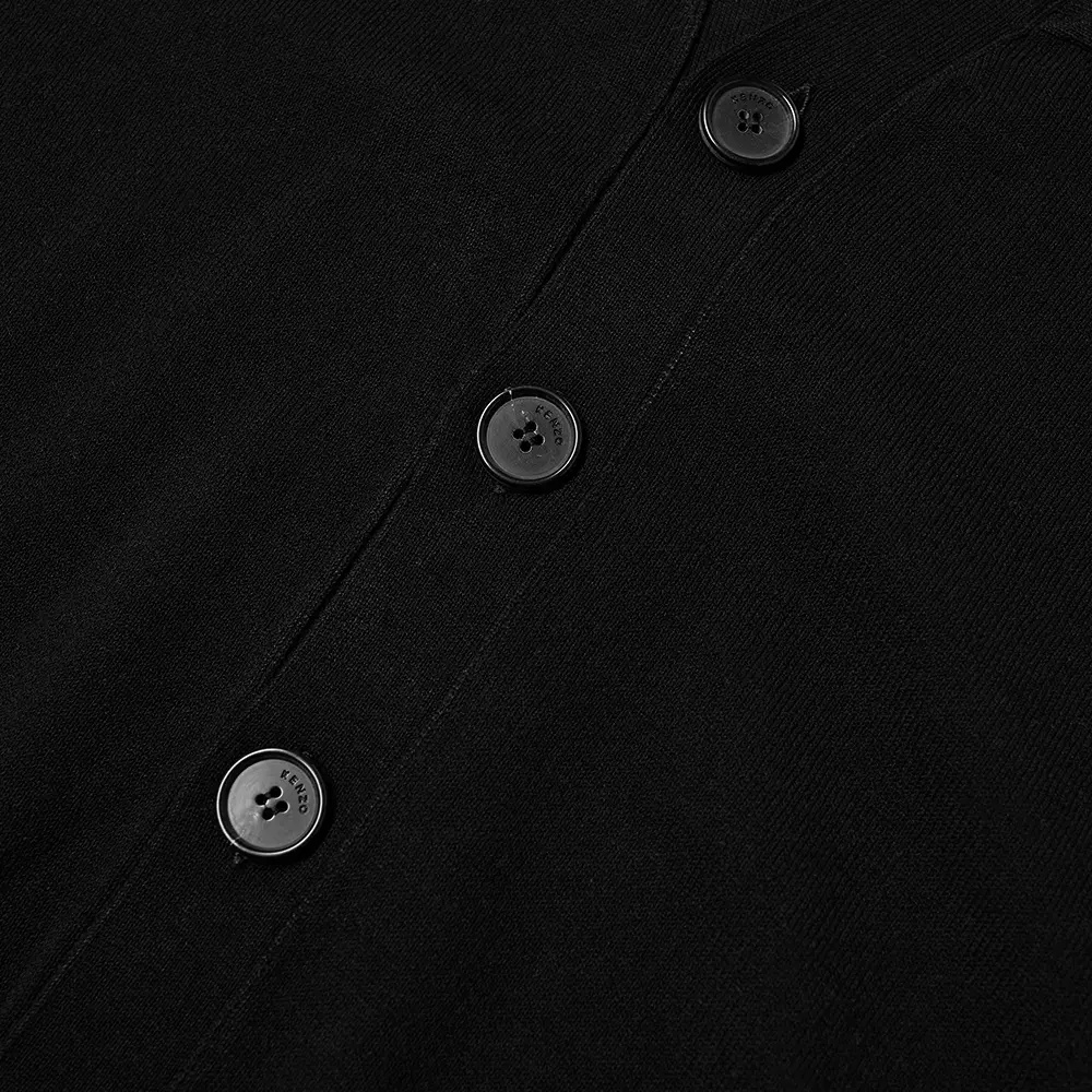 Kenzo Appliqué Cotton Cardigan In Black