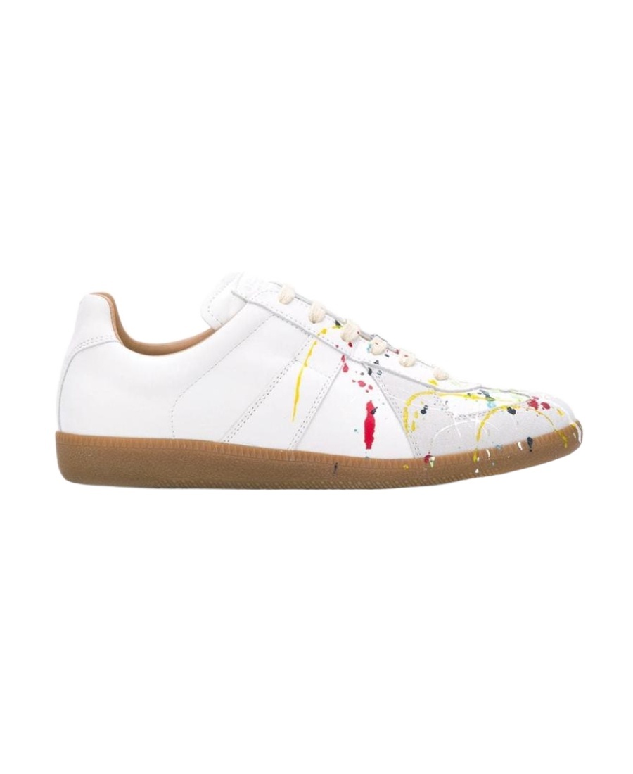 Maison Margiela Replica Paint Sneakers With Varnished Effect