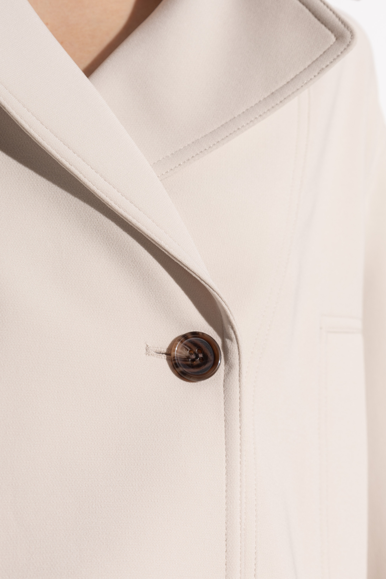 Theory Admiral Crepe Double-breasted Crop Trench Coat In White