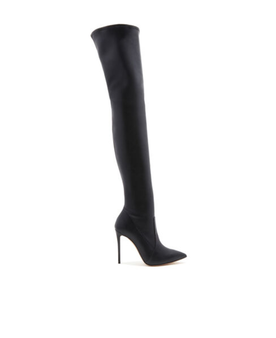 Casadei Suede Blade Over-the-knee Boots 100 In Black