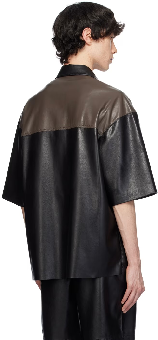 Nanushka Faux-leather Shirt In Black