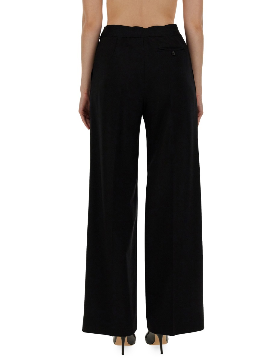 Msgm Wide-leg High-waist Trousers In Black