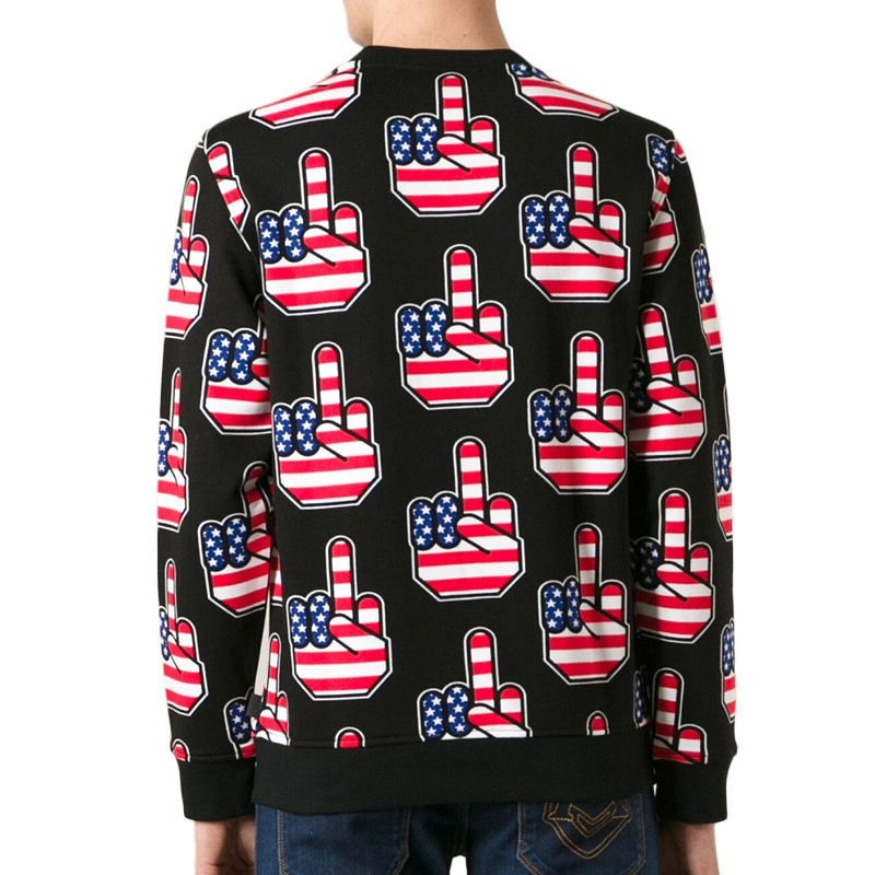 Moschino Printed Long-sleeved Sweater In Black