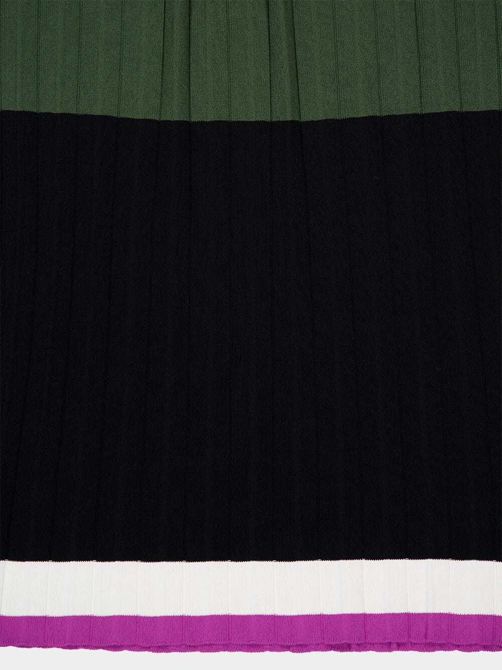 La Doublej Ribbed Pleated Maxi Dress In Green