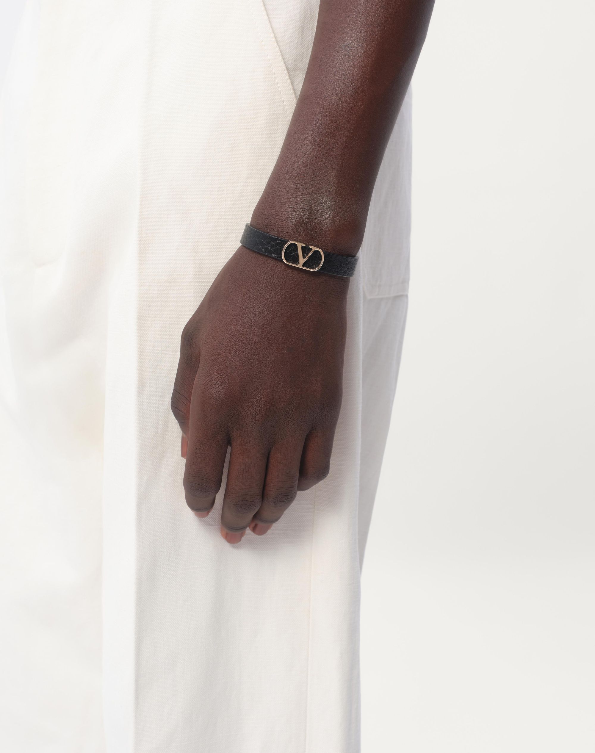 Valentino Vlogo Logo Bracelet In Black