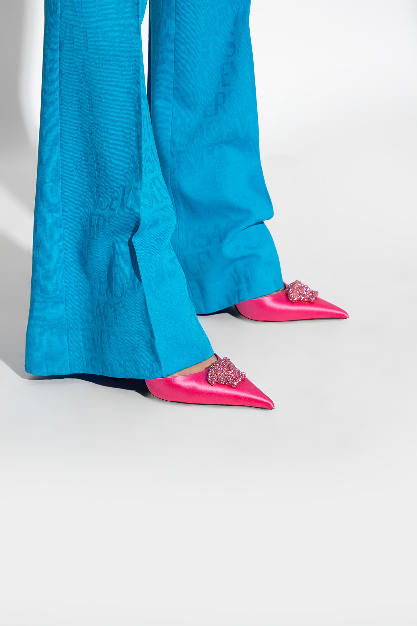 Versace Mini Jellyfish Sandal In Pink
