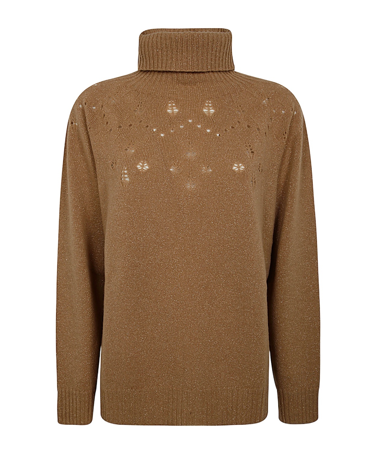 Twinset Long-sleeved Pullover In Brown