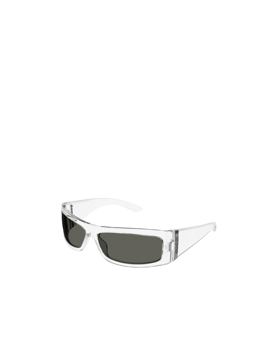 Gucci Rectangular Clear Frame Sunglasses In Metallic