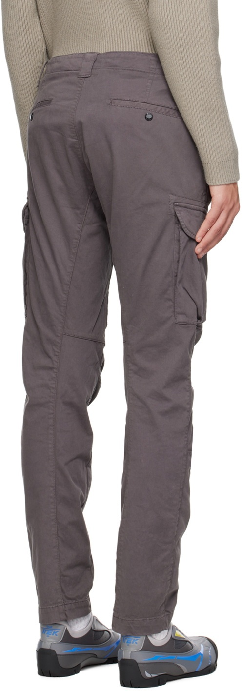 C.p. Company Taupe Lens Ergonomic Cargo Pants In Black