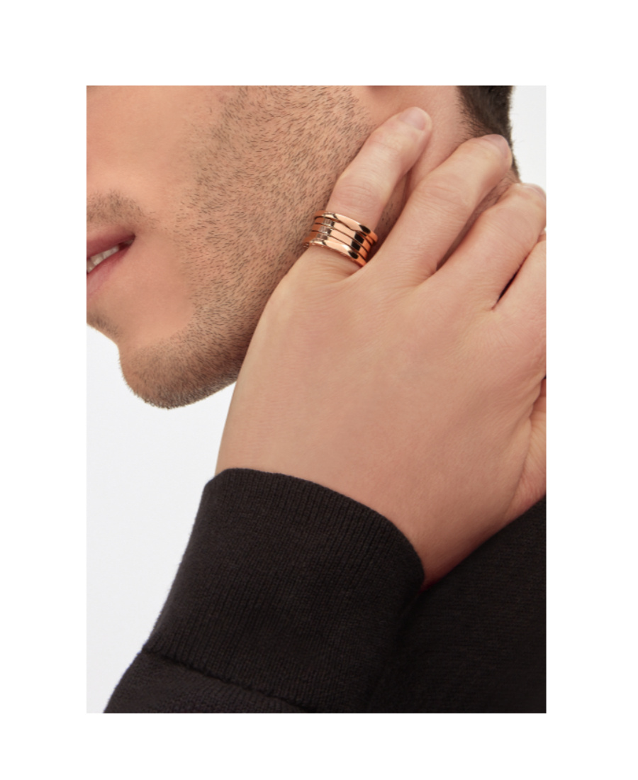 Bvlgari Logo Ring In Yellow