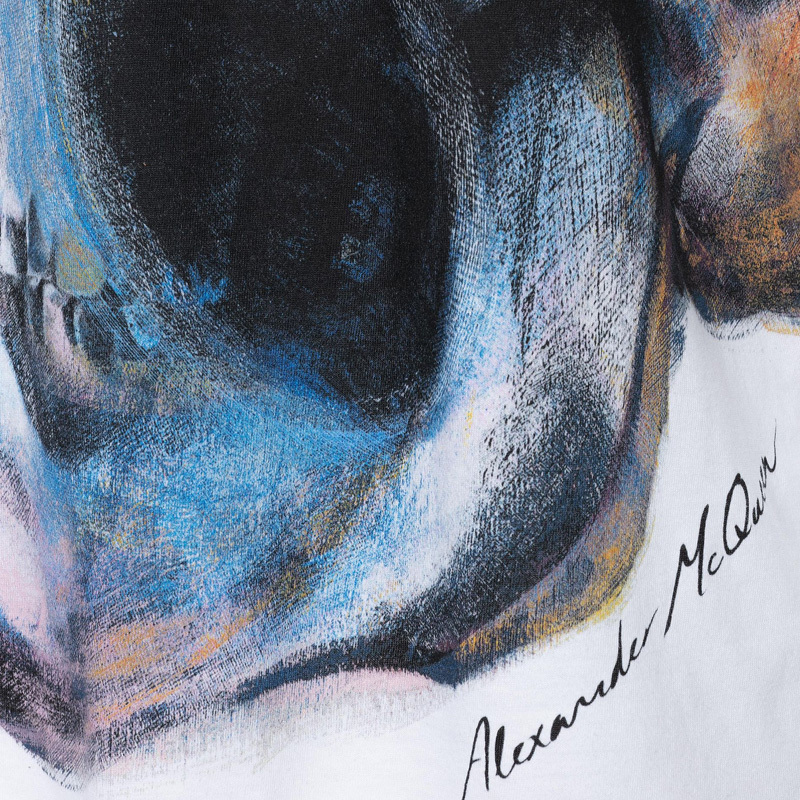 Alexander Mcqueen Skull Printed T-shirt In White