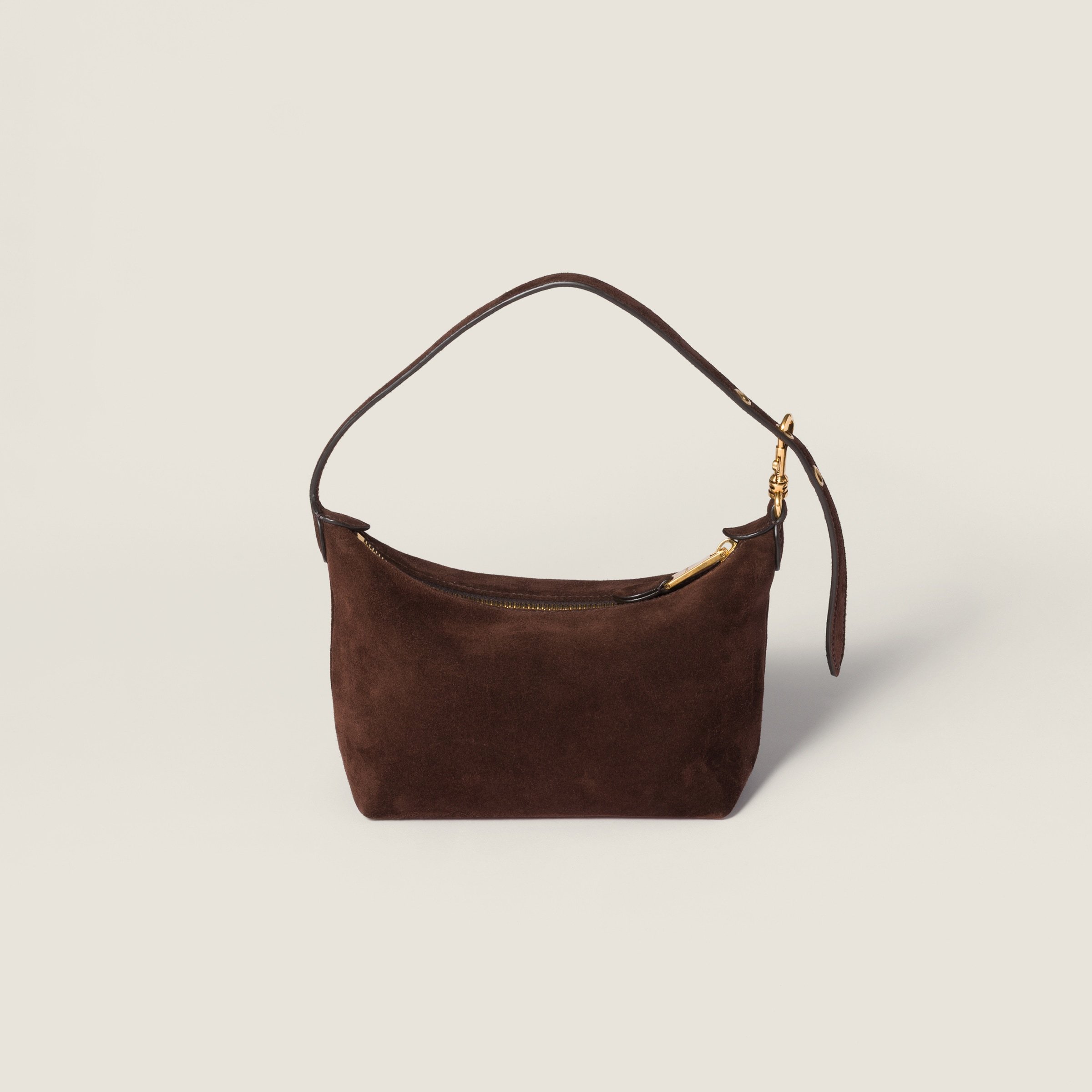 Miu Miu Suede Pouch In Brown