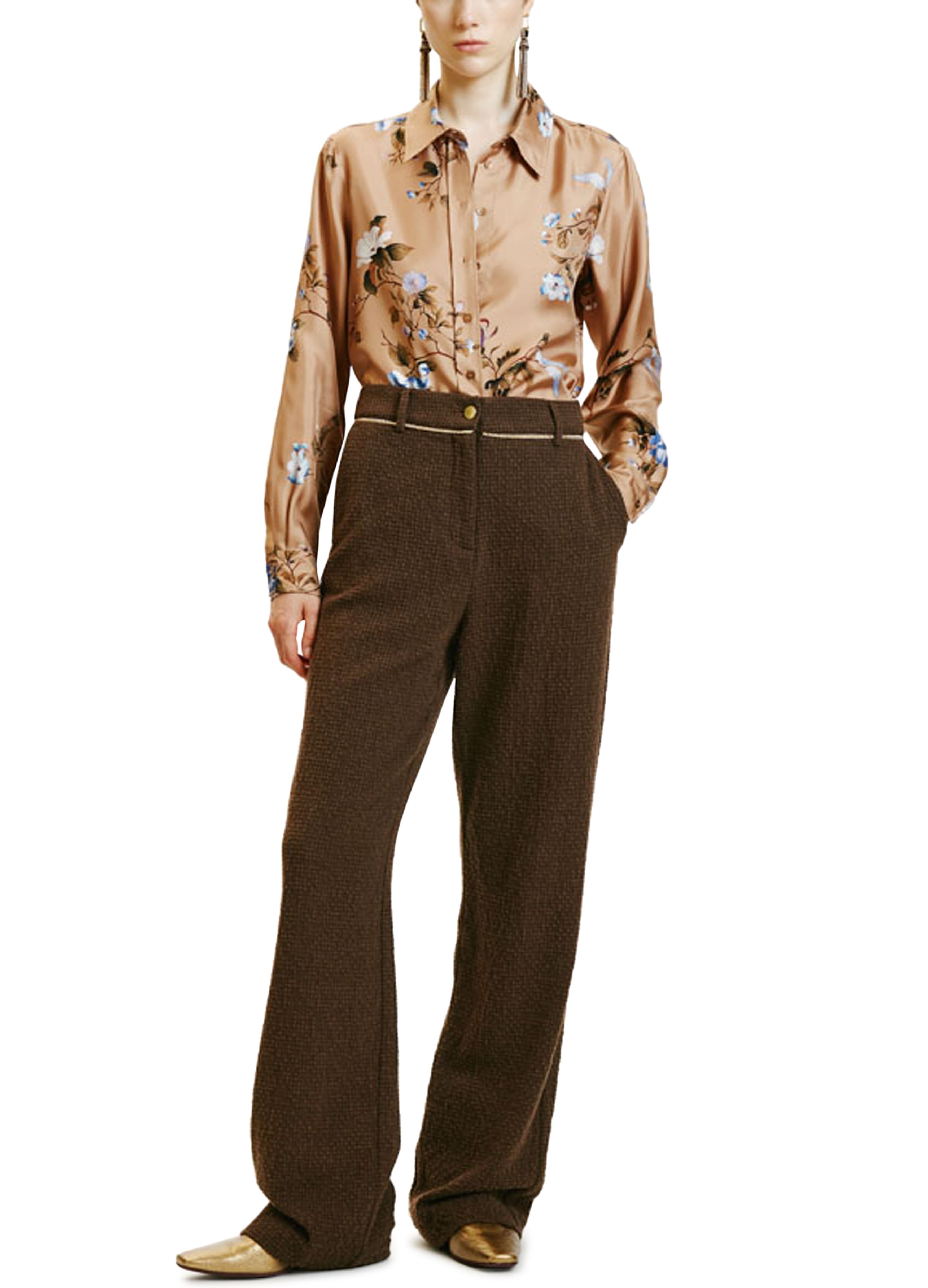 Momoní Ukiyo Wide Leg Pants In Green