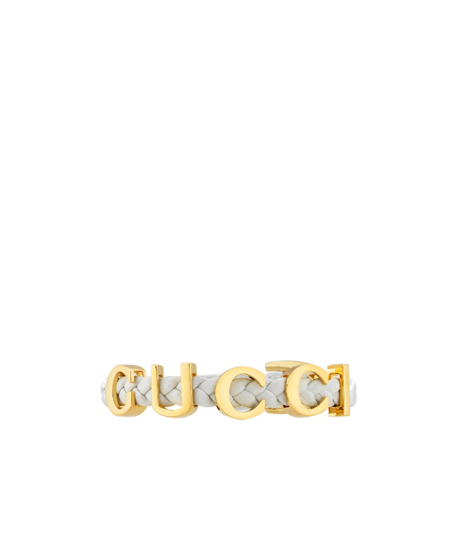 Gucci Logo-plaque Bracelet In White